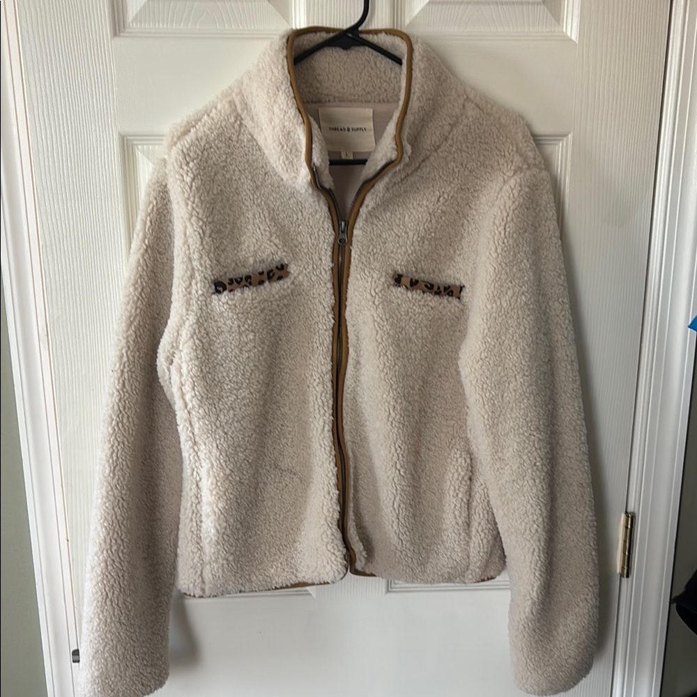 Women's Cream Sherpa Jacket